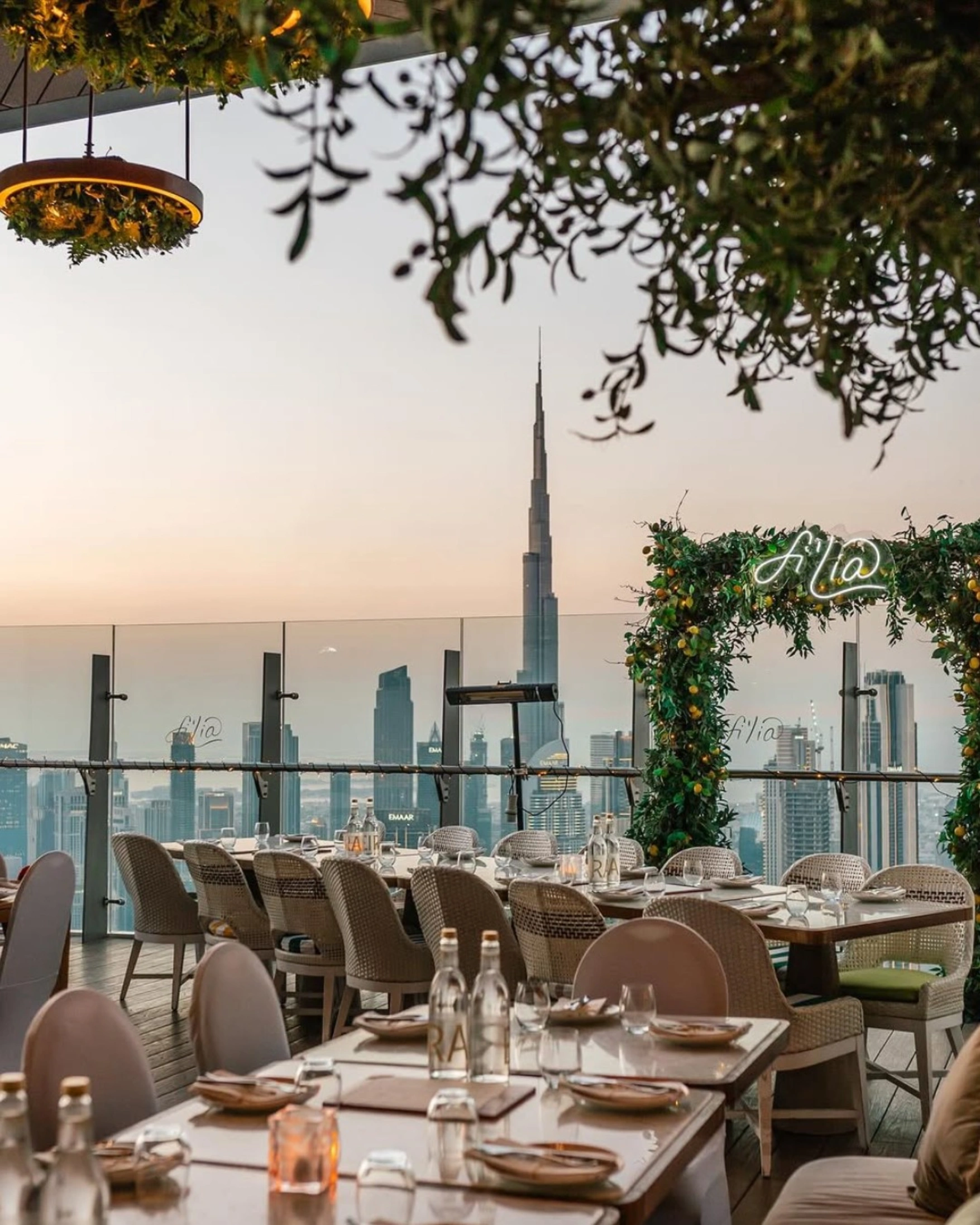 best restaurants with burj khalifa view dubai uae fi'lia sls